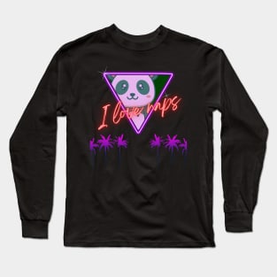 Cute Panda Cyberpunk - I Love Naps - Kawaii Panda #9 Long Sleeve T-Shirt